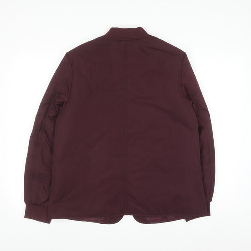 Marks and Spencer Womens Red Bomber Jacket Size 12 Shower Resistant