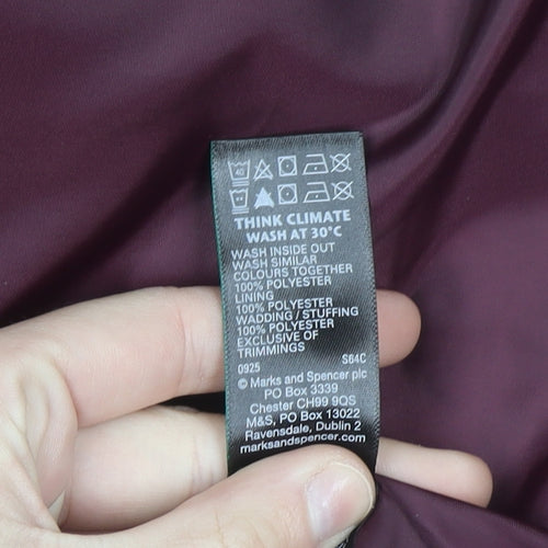 Marks and Spencer Womens Red Bomber Jacket Size 12 Shower Resistant