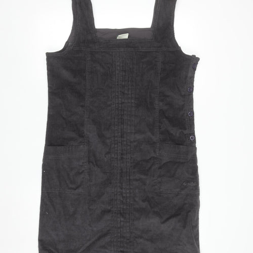 Weird Fish Women's Grey Corduroy Pinafore Dress Size 16