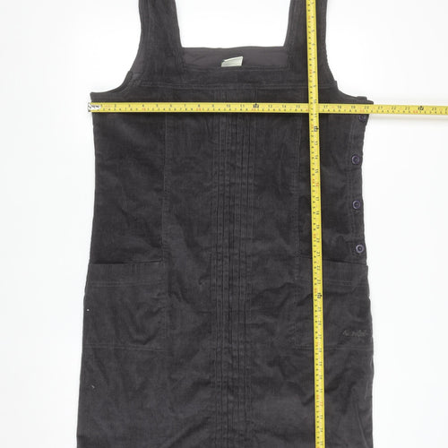 Weird Fish Women's Grey Corduroy Pinafore Dress Size 16