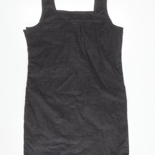 Weird Fish Women's Grey Corduroy Pinafore Dress Size 16