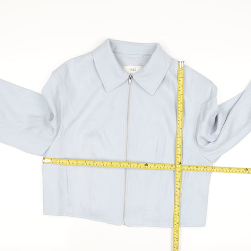 Marks and Spencer Womens Blue Cropped Zip Jacket Size 14