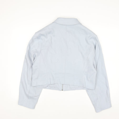 Marks and Spencer Womens Blue Cropped Zip Jacket Size 14