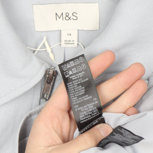 Marks and Spencer Womens Blue Cropped Zip Jacket Size 14