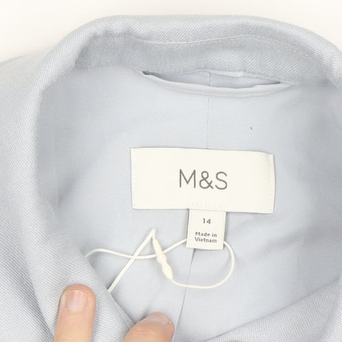 Marks and Spencer Womens Blue Cropped Zip Jacket Size 14