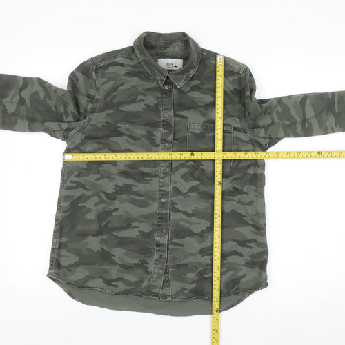 New Look Women’s Green Camo Button-Up Denim Shirt UK 10