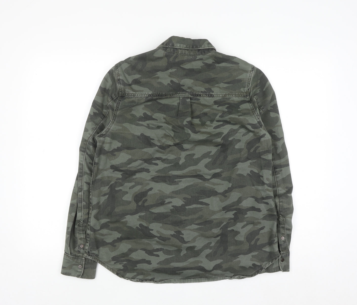 New Look Women’s Green Camo Button-Up Denim Shirt UK 10