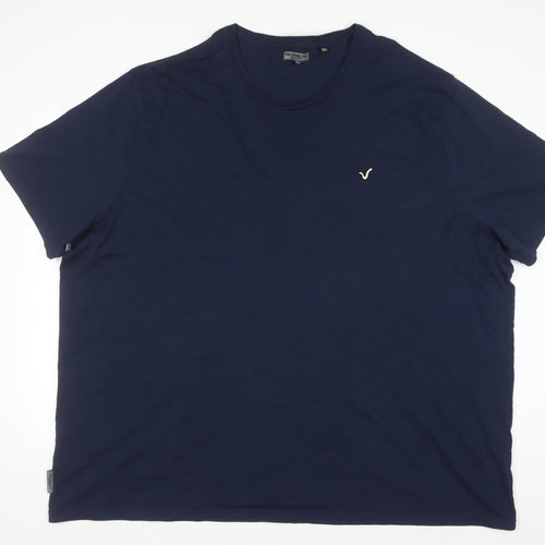 Von Jeans Co. Men's Navy Crew Neck Cotton T-Shirt 5XL Classic Fit