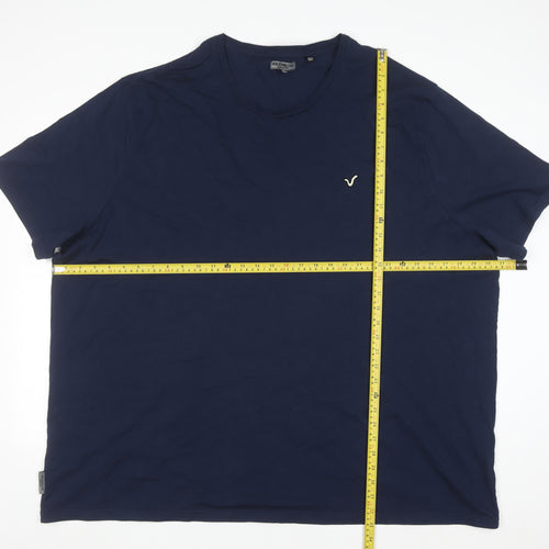 Von Jeans Co. Men's Navy Crew Neck Cotton T-Shirt 5XL Classic Fit