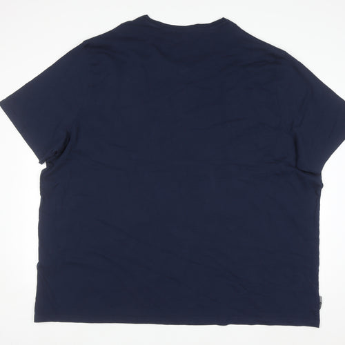 Von Jeans Co. Men's Navy Crew Neck Cotton T-Shirt 5XL Classic Fit
