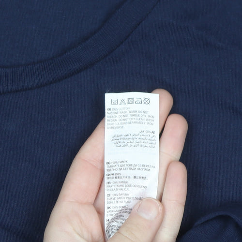 Von Jeans Co. Men's Navy Crew Neck Cotton T-Shirt 5XL Classic Fit