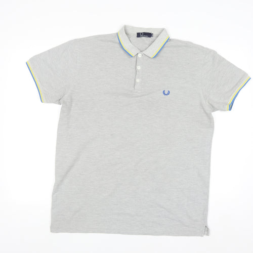 Fred Perry Mens Grey 2XL Polo Shirt Preppy Cotton Classic Style