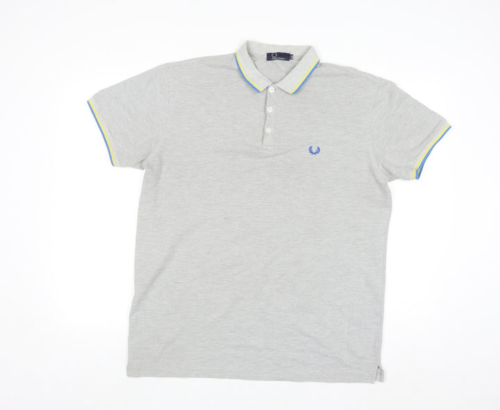 Fred Perry Mens Grey 2XL Polo Shirt Preppy Cotton Classic Style