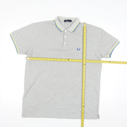 Fred Perry Mens Grey 2XL Polo Shirt Preppy Cotton Classic Style