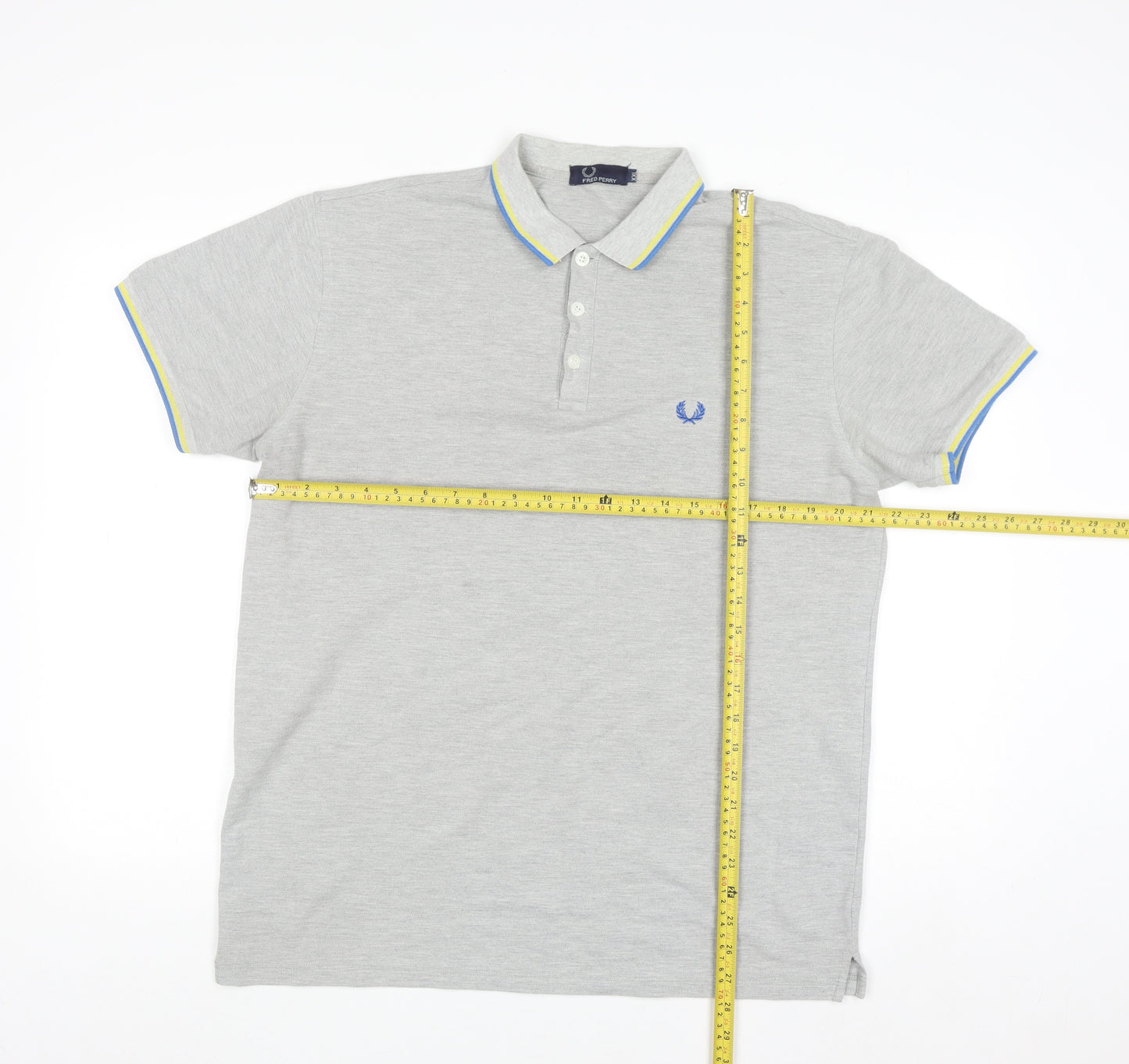 Fred Perry Mens Grey 2XL Polo Shirt Preppy Cotton Classic Style
