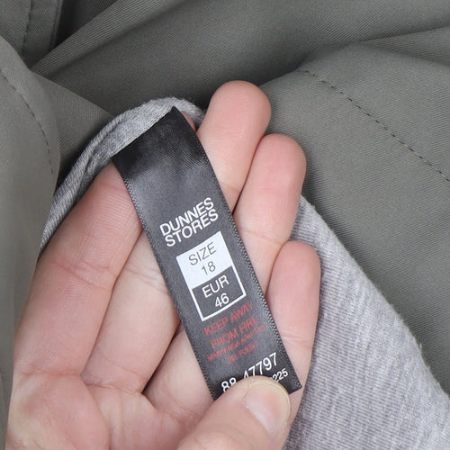 Dunnes Stores Women’s Khaki Hooded Waterproof Parka Coat Size 18