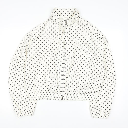 Marks and Spencer Women's White Polka Dot Windbreaker Jacket Size S
