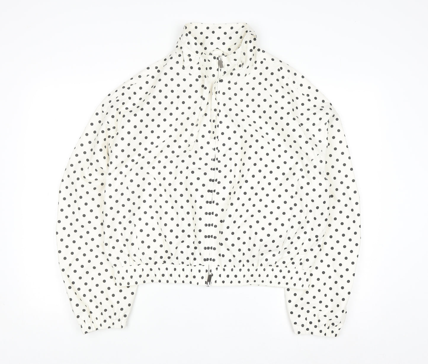 Marks and Spencer Women's White Polka Dot Windbreaker Jacket Size S
