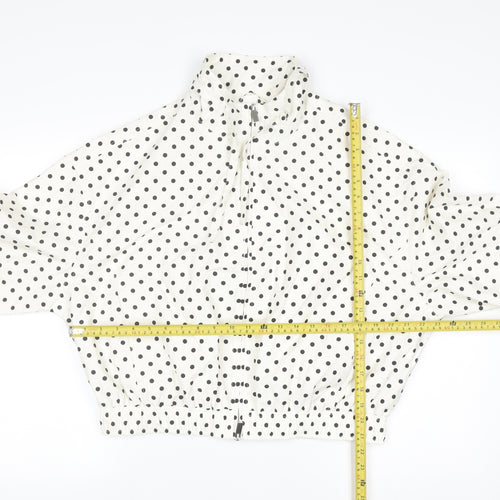 Marks and Spencer Women's White Polka Dot Windbreaker Jacket Size S