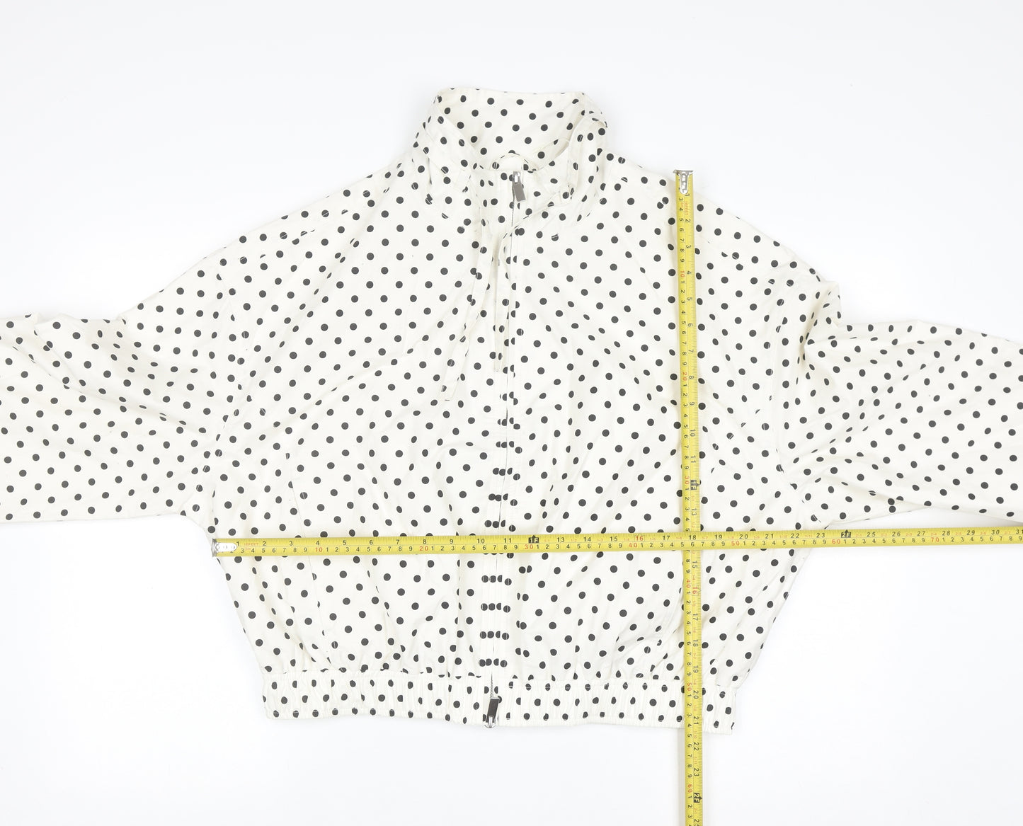 Marks and Spencer Women's White Polka Dot Windbreaker Jacket Size S