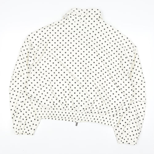 Marks and Spencer Women's White Polka Dot Windbreaker Jacket Size S