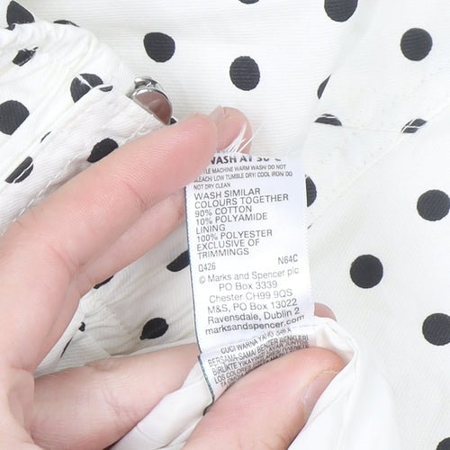 Marks and Spencer Women's White Polka Dot Windbreaker Jacket Size S