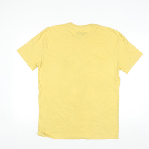 Felix the Cat Men's Yellow Graphic T-Shirt Size L Short Sleeve Cotton
