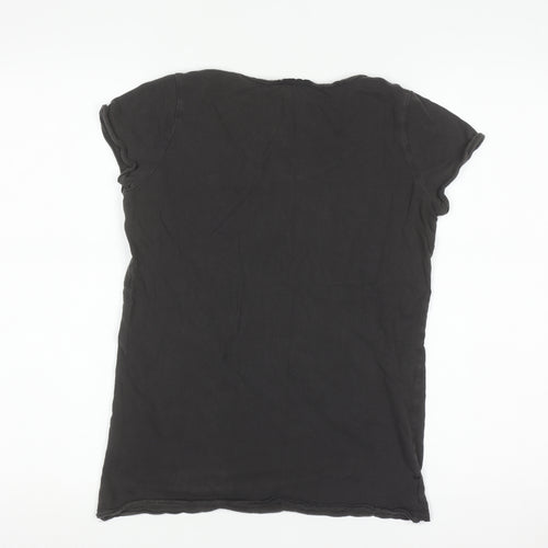 Amplified Women Black Metallica Graphic Cotton T-Shirt Size S