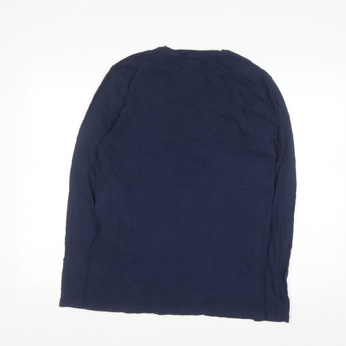 Wrangler Men's Blue Long Sleeve Graphic Cotton T-Shirt Size M