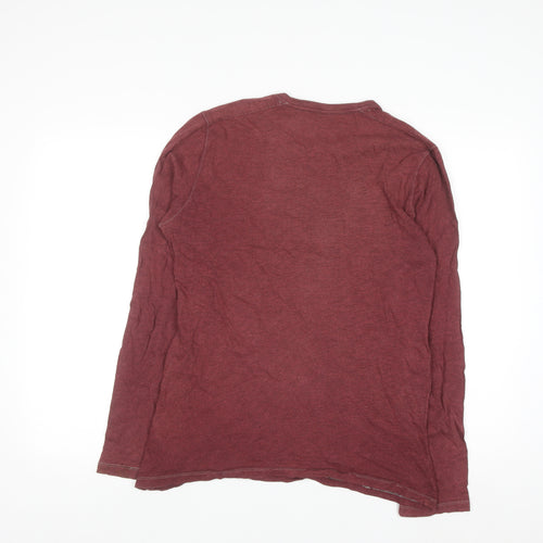 Gap Men's Red Long Sleeve Henley Cotton Casual Shirt Size S