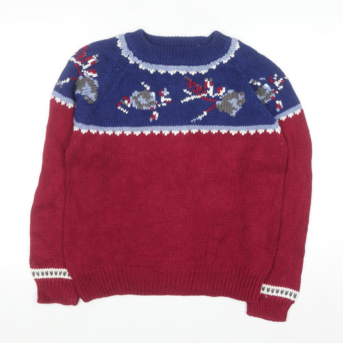 Persuasion Women Red Christmas Fair Isle Knit Jumper Size S