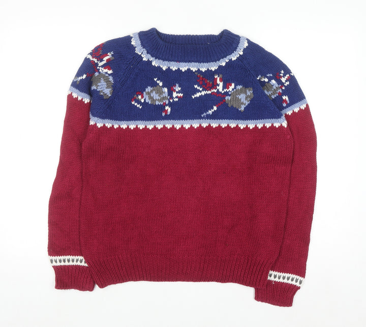 Persuasion Women Red Christmas Fair Isle Knit Jumper Size S