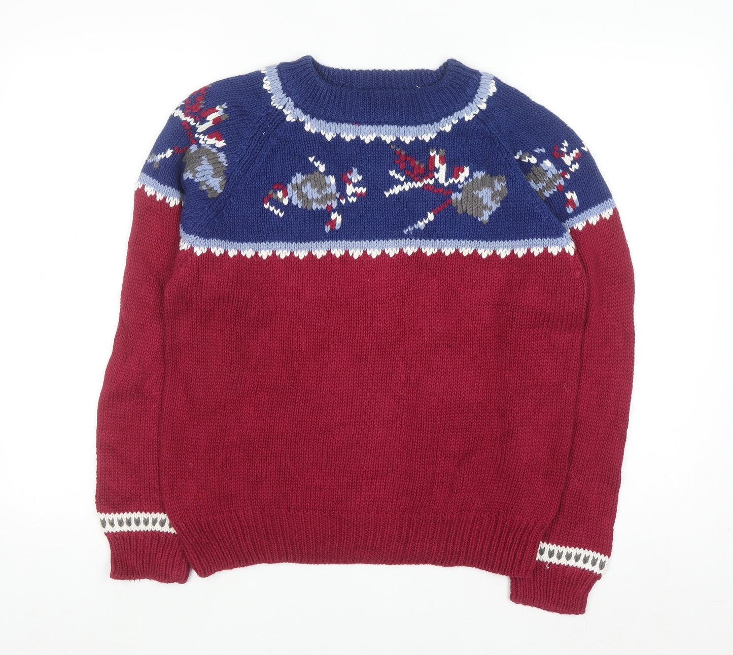 Persuasion Women Red Christmas Fair Isle Knit Jumper Size S