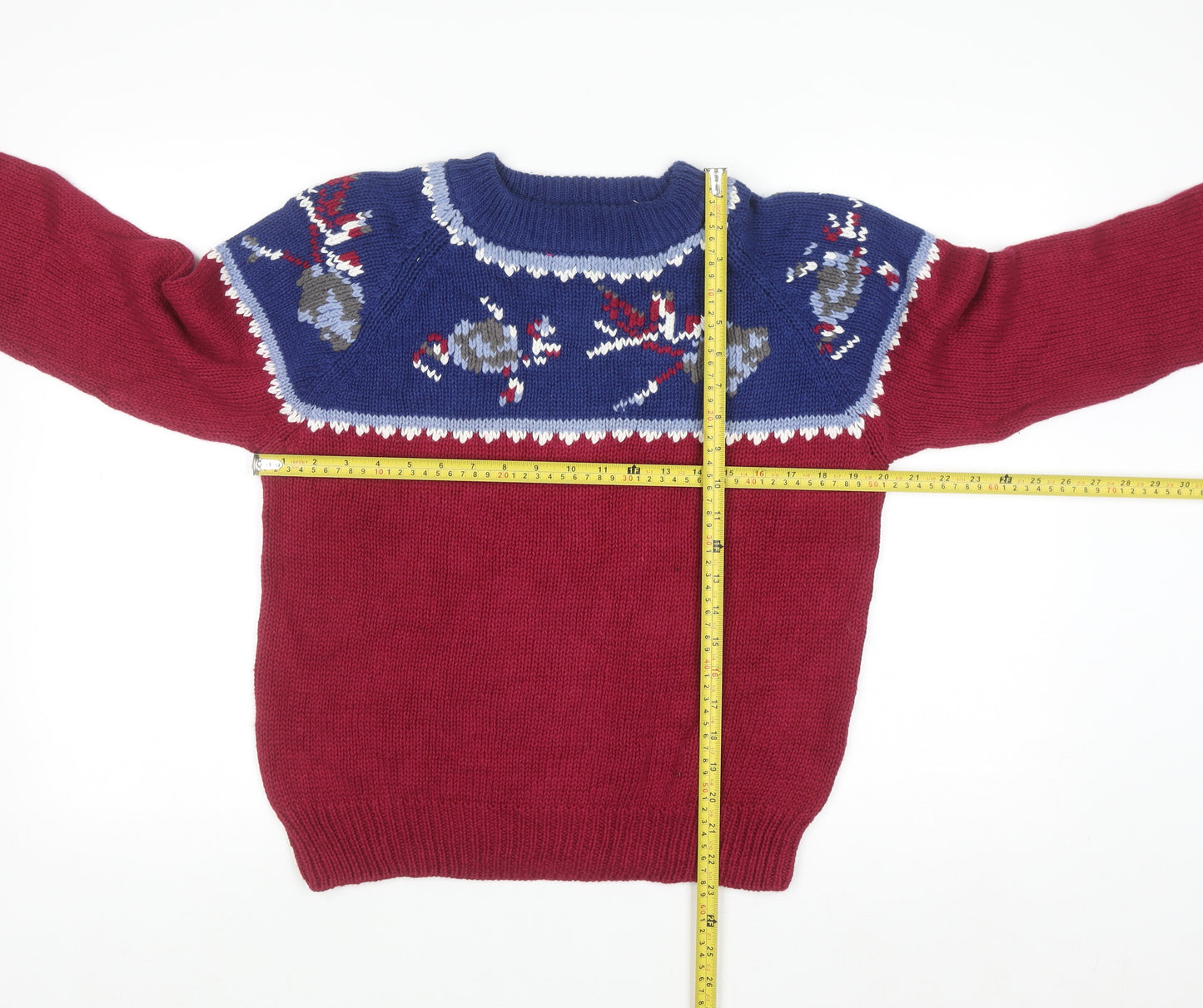 Persuasion Women Red Christmas Fair Isle Knit Jumper Size S