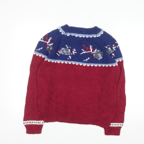 Persuasion Women Red Christmas Fair Isle Knit Jumper Size S