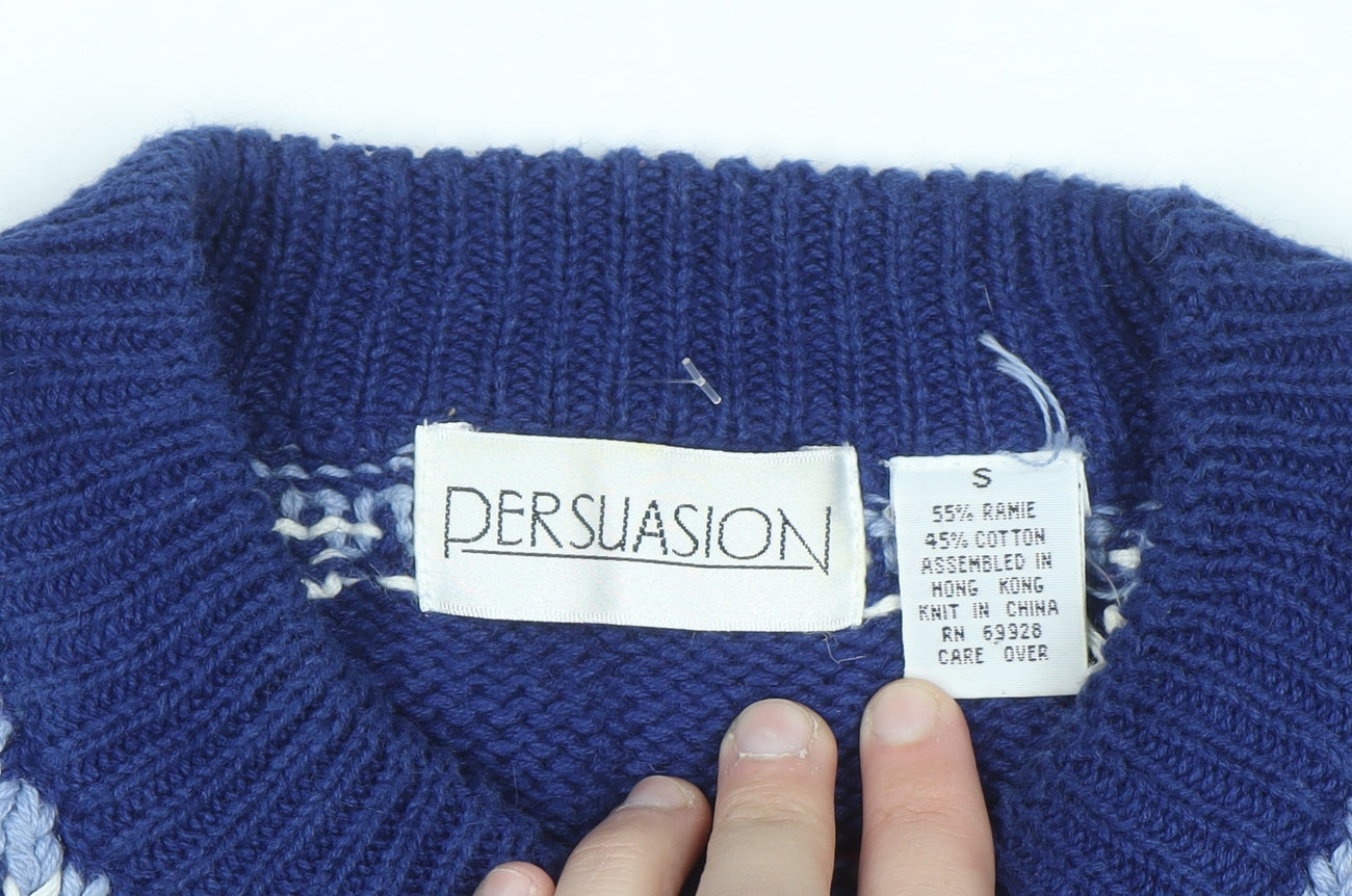 Persuasion Women Red Christmas Fair Isle Knit Jumper Size S