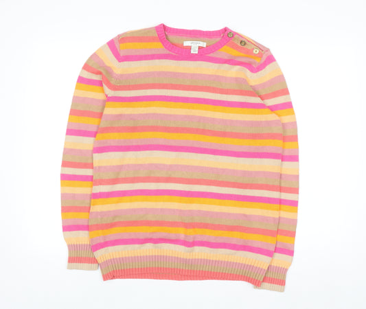 Liz Claiborne Women’s Multicoloured Striped Cotton Jumper L