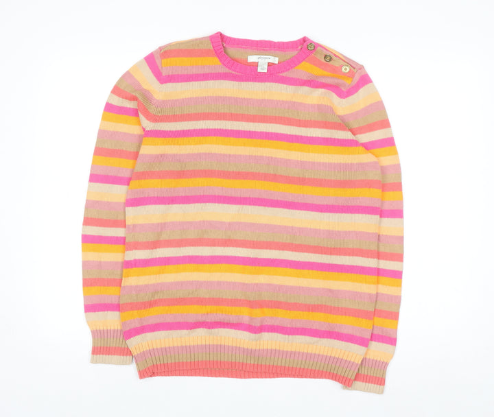 Liz Claiborne Women’s Multicoloured Striped Cotton Jumper L