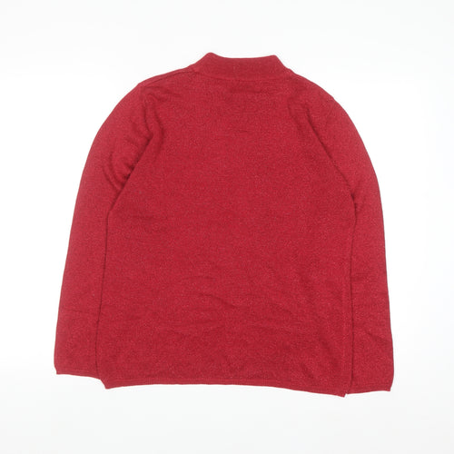 Tradition Women's Red Mock Neck Long Sleeve Pullover Jumper Size S