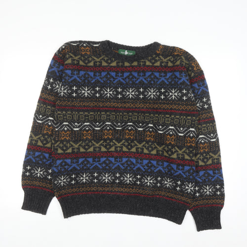 Hunt Club Men's Multicoloured Fair Isle Wool Blend Crew Neck Jumper L