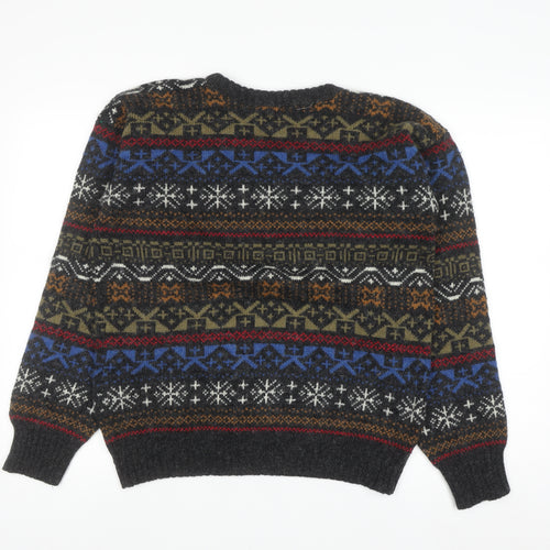 Hunt Club Men's Multicoloured Fair Isle Wool Blend Crew Neck Jumper L