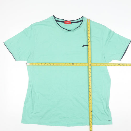 Slazenger Men's Green L Crew Neck Cotton Short Sleeve T-Shirt