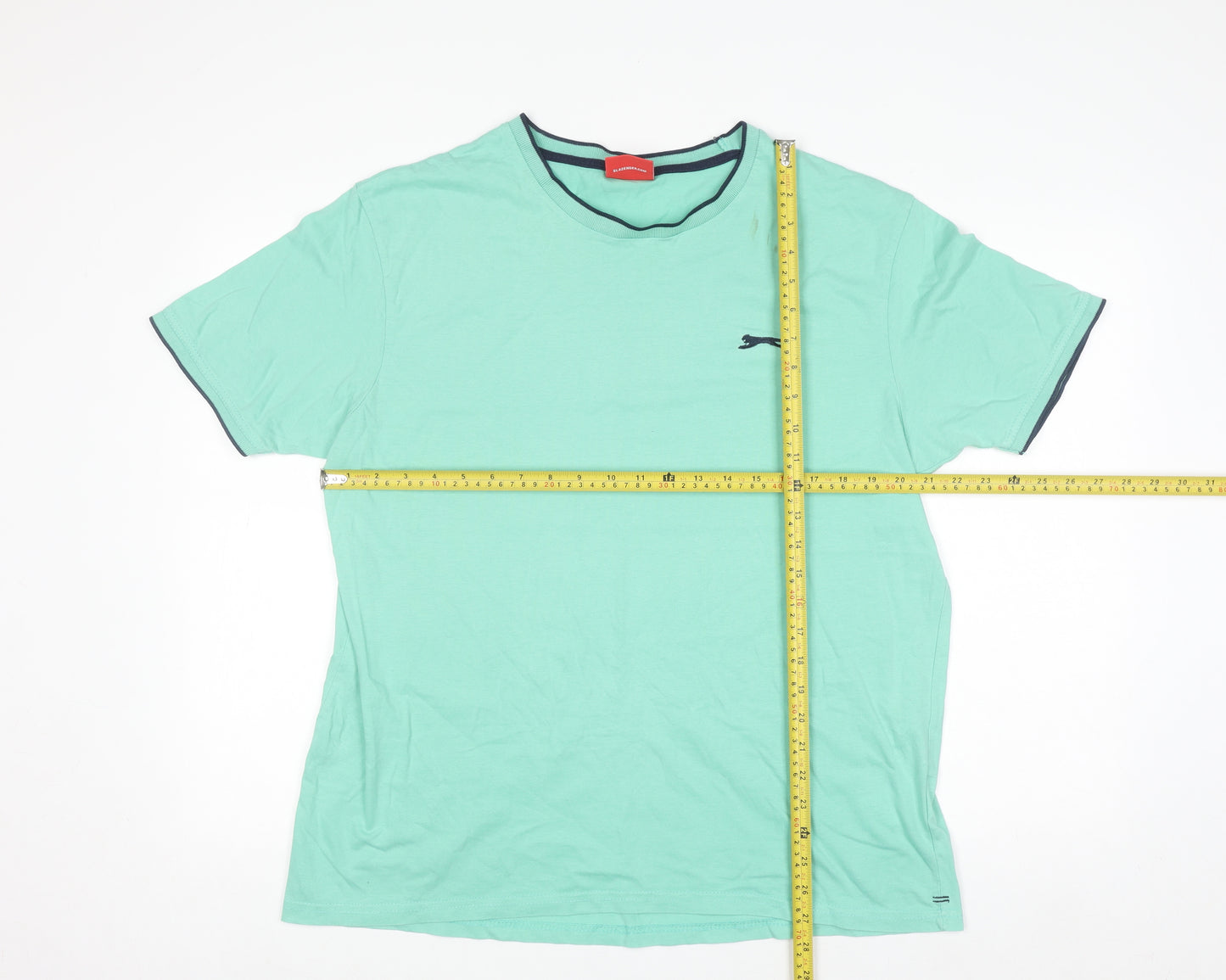 Slazenger Men's Green L Crew Neck Cotton Short Sleeve T-Shirt