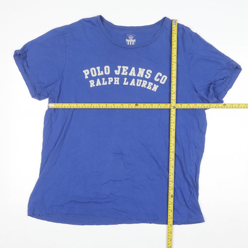 Ralph Lauren Men Blue XL Polo Jeans Co Graphic Cotton T-Shirt