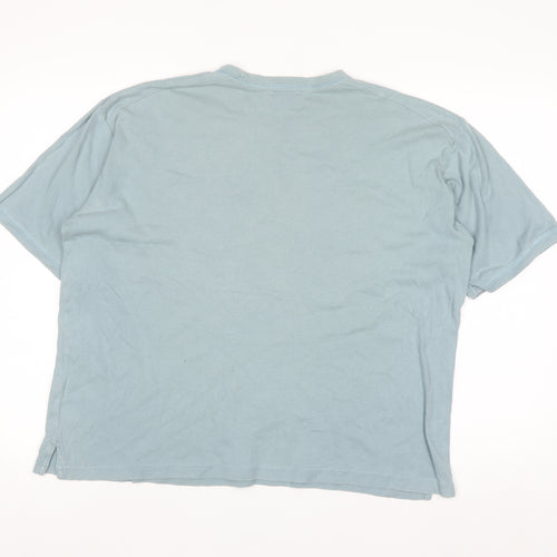 Daniel Hechter Men's Blue Cotton V-Neck T-Shirt Size L