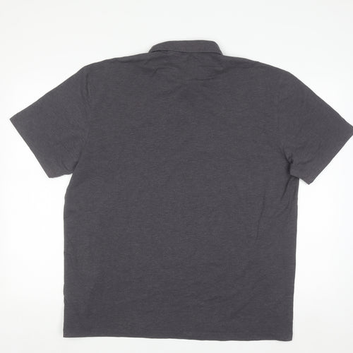 Next Men's Grey Regular Fit Polo Shirt Size XL Cotton Blend