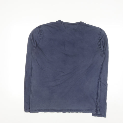 Ralph Lauren Men's Blue Cotton Long Sleeve Henley Shirt M