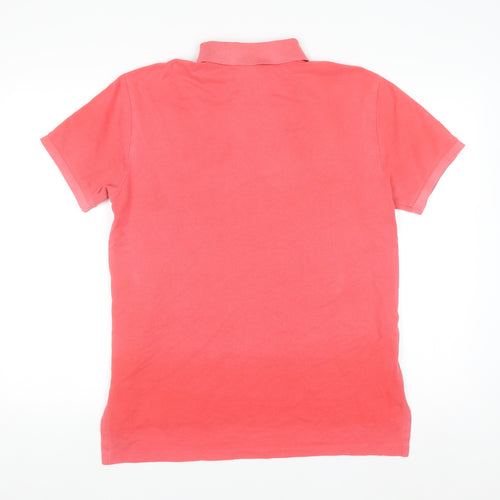 Polo Ralph Lauren Men's Pink Custom Fit Cotton Polo Shirt M