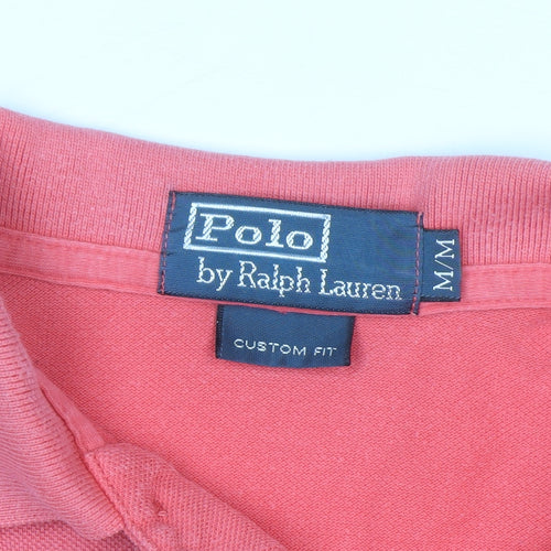 Polo Ralph Lauren Men's Pink Custom Fit Cotton Polo Shirt M