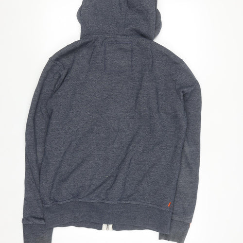 Superdry Men’s Blue Full Zip Hoodie L Fleece Cotton Blend